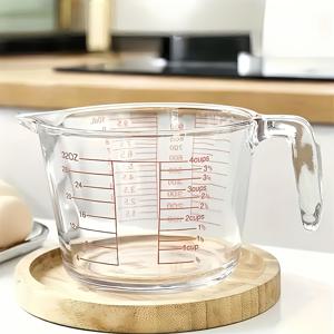 TEMU 32oz & 16oz 두꺼운 유리 계량컵 - 전자레인지 및 식기세척기 사용 가능, 고온 저항성, 눈금 및 손잡이 포함, 베이킹용 재사용 가능한 오트밀, 달걀용 대용량 주방 필수품