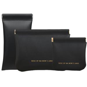 TEMU 3pcs 고급 블랙 화장품 가방 - 메이크업, 헤드폰, 보석을 위한 자체 닫는 미니 여행 가방 - 금색 지퍼가 있는 향수 없는 휴대용 보관 가방, 지갑 정리에 이상적, 지갑 정리 | 세련된 미니 가방 | 내구성 있는 지퍼 클로저, 화장품 가방