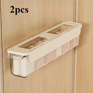 TEMU 2pcs 벽걸이 양말 및 속옷 정리함 - 다수의 구획이 있는 투명 플라스틱 걸이형 보관함, 옷장 정리, 공간 절약형 디자인, 정리된 옷장 보관, 속옷 보관 솔루션|세련된 벽걸이|강력한 플라스틱 박스, 속옷 정리함, 속옷 정리함, 속옷 보관