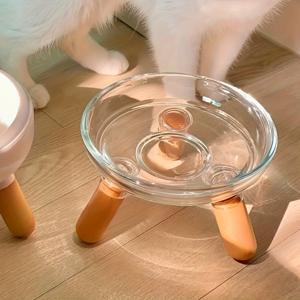 TEMU 필수 애완 동물 고급형 고양이 그릇 개 그릇 넘어짐 방지 높이 조절 스파인얼 보호 대형 직경 물그릇