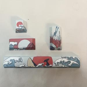 TEMU 코랄 씨 테마 DIY 기계식 키보드 키캡 개인화 4피스 세트 PBT 소재 원래 높이 Esc 키