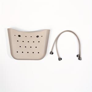 TEMU 1개 레드 대용량 고품질 실리콘 EVA 비치 토트백, 휴가용 가벼운 매끄러운 입구 핸드백, 마시랜드 보관 가능, 기계 세탁 가능, 단색 디자인