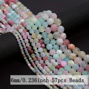 TEMU ASVRAI U 4-12mm 천연 칼세도니 스톤 비즈 - DIY 주얼리 만들기용 부드러운 라운드 스페이서 비즈, 파스텔 핑크 피치 그린 옐로우 퍼플 어시 톤, 팔찌 목걸이 귀걸이 공예 재료, 광택 마감 고품질 비즈