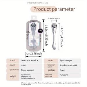 TEMU 엘엠엘탑 휴대용 아이 마사지 스틱 볼 - 다크서클 제거기, 전원 불필요, 무향수, 핸드헬드 아이크림 어플리케이터로 부기 및 다크 서클 개선, 여행에 적합한 뷰티 도구, 슬림 메탈릭 디자인 | 메탈릭 피니쉬