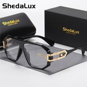 TEMU SHEDALUX 패션 대형 프레임 안경 - 스타일리시한 블랙과 골든 액센트, PC 소재, 일상 패션에 완벽한, 독특한 안경