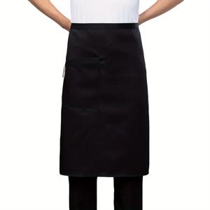 TEMU 남성 및 여성용 폴리에스터 셰프 앞치마, 단색, 주방 및 레스토랑 작업 앞치마, 내구성 있는 짠 직물, 베이킹, 요리, 서빙, 피자, 햄버거, 가정 및 주방 사용을 위한