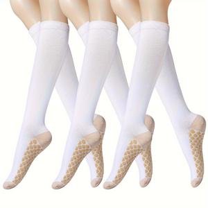 TEMU 여성 및 남성용 20-30mmHg 지원 6켤레 구리 압박 양말, 간호사, 러닝, 사이클링용