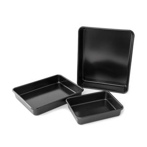 TEMU 3pcs 비착성 베이킹 팬 세트 - 9/11/13 인치, 2 인치 깊은 직사각형, 케이크, 빵, 쿠키, 브라우니용 탄소강 베이킹웨어 - 식기 세척기 안전, 쉽게 청소, 식품 안전, 주방 필수품|직사각형 베이킹 팬|내구성 있는 베이킹웨어, 케이크 팬