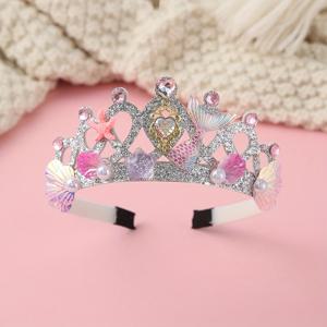 TEMU 인어 티아라 크라운 헤어밴드 - 반짝이는 보석 장식 헤어밴드 (결혼식, 생일, 일반 착용 가능) - 크리스마스, 할로윈, 추수감사절을 위한 비전기 축제 헤어 액세서리 - 성인용 신기한 머리 장식