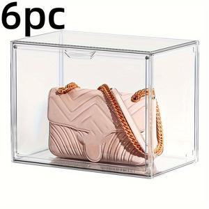 TEMU 3/6개 투명 플라스틱 핸드백 정리함 아크릴 디스플레이 박스, 핸드백 및 지갑, 책, 장난감, 모자 정리함, 보석함|지갑