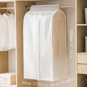TEMU 지퍼 디자인의 고급 방진 의류 걸이 가방 1개, 반투명 시각적 디자인, 안전한 옷장 보관 가방, 전체 지퍼, 습기 방지 클로젯 수납 커버, 정장, 드레스 및 이브닝 가운 여행용품 정리함에 적합