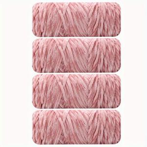 TEMU 4pcs 부드러운 벨벳 천일 요약, 사치스러운 금색 벨벳, 부드럽고 중간 두께, 스레드, DIY 스틱 바늘 공예, 100G 각, 겨울 패션을 위한 품질, 다양한 색상
