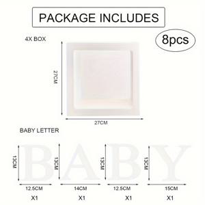 TEMU 8개 투명 풍선 상자와 문자 - 27cm 크기의 큰 투명 블록, 생일, 결혼식, 성별 공개, 아기 샤워 파티 장식 및 행사 용품, 전기 없음으로 쉬운 조립, 성별 공개 선물 | 축제용 풍선 보관 | 쉬운 조립 장식, 생일 풍선