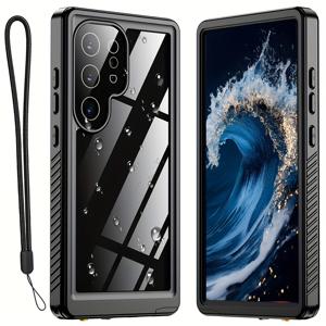 TEMU 새로운 개선된 방수 케이스가 다이빙을 위한 특수 제작된 Samsung Galaxy S25, S24, S23 Ultra, 및 S23 Plus에 적합합니다. 이 케이스는 360° 충격 방지 백 커버로 TPU로 제작되어 물, 먼지, 충격, 및 눈에 대한 보호를 제공하며, 내장된 스크린 보호기 및 지문 인식 호환성을 갖추고 있습니다.|휴대폰케이스