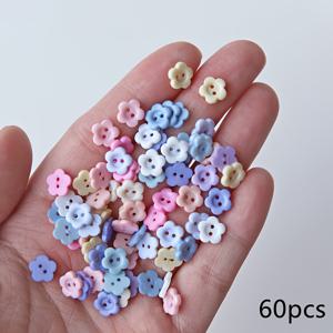 TEMU 8mm/0.31인치 작은 플라스틱 꽃 모양 2홀 버튼, 인형 옷용 미니 버튼, 공예 재료, 의류 액세서리, 봉제 용품