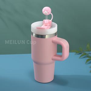 TEMU 1pc MEILUN 컵 시리즈 미니 귀여운 고양이 긁는 컵 핸들 및 빨대 304 스테인레스 스틸 진공 보온 커피 컵 14oz, 동물 테마, 크리스마스, 할로윈, 부활절, 한카, 추수 감사절, 커피 여행 머그 컵