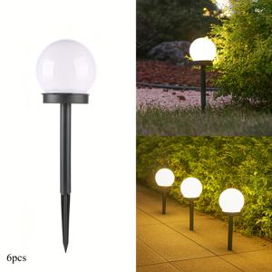 TEMU 6개 태양광 구형 조명 야외 - 에너지 효율 높음인 LED 조경 조명, 검은 바닥판, 방수 및 먼지 방지, 정원, 통로, 잔디 - 40W 태양 충전, 반Flush 마운트, 원격 제어 없음, 정원 조명 야외