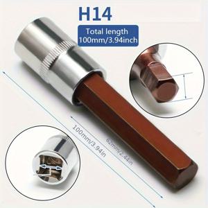 TEMU H12/H14인치 헥스 드라이브 크롬 바나듐 산업용 강철 연장 스크루드라이버 비트, 소켓 렌치용