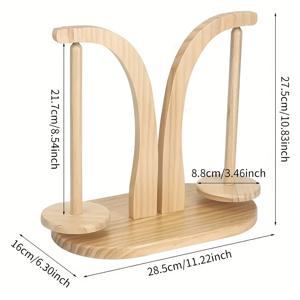 TEMU 1개의 이중 스핀들 회전 나무 실 홀더, 고성능 자석 포함, 뜨개질 및 크로셰 뜨기 DIY 스웨터, 장갑, 모자, 스카프, 권선기 - 혼합 색상 나무, 추수감사절 및 일반 선물, 실 보관에 이상적|뜨개실