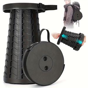 TEMU REVUP 400lbs 로드 용량 접이식 의자 - 휴대용 접이식 의자, 휴대용 스트랩, 내구성 있는 PVC 소재, 캠핑, 낚시, 하이킹에 이상적 | 블랙, 야외 휴대용 좌석 | 컴팩트한 의자 디자인 | 내구성 있는 구조, 캠핑 용품
