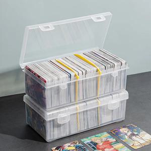 TEMU 1pc 투명 플라스틱 사진 카드 보관함 - 한국 아이돌 카드, 책상 액세서리 정리함, 서적 홀더, 데스크탑 보관함, 비수영장용