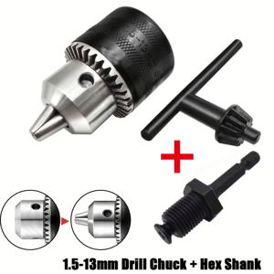 TEMU 1/2-20UNF 금속 드릴 Chuck 전환기, Chuck Key, SDS-Plus Shank, 충격 해머, Hex Shank, 충격 드라이버, 소켓 사각형 어댑터, 충격 렌치, 1.5-13mm 드릴 비트 탭 슬리브 및 스크루 드라이버, 드릴 비트 홀더 | 스크루 드라이버 홀더 | 내구성 있는 드릴 비트 슬리브