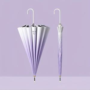 TEMU 자동 개폐 방수 & UV 차단 우산 - 8살장 내구성 디자인, 그라데이션 핸들 컬러, 스타일리시 비치용, 해변 및 야외 활동용, 세련된 액세서리, 슬림한 구조