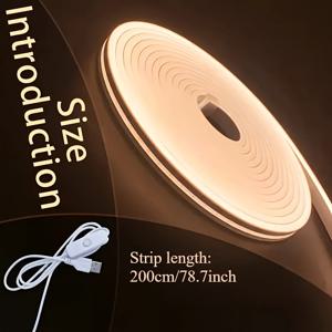 TEMU 1pc USB-Powered LED 네온 스트립 라이트 | DIY 창의적인 장식 라이트, 부드러운 색상 빛, 설치가 쉬움, 거실, 식당, 바, 주방, 침실, 욕실, 복도, 등에 적합 | 상점 창문 및 광고 사인 장식에 완벽, 매력과 패션으로 집과 상업 공간을 개선!