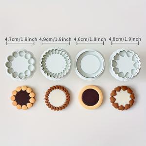TEMU 빈티지 스타일의 클래식 샌드위치 쿠키 모양 - DIY 데이 초콜릿, 잼, 치즈 비스킷, 하트 및 꽃 디자인, 베이킹 필수품|꽃 무늬|강력한 베이킹 모양