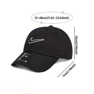 TEMU NIKE 봄/여름 클래식 다용도 스포츠 야외 모자, 통기성이 좋은 직조 소재, 단색, 올 시즌, 손세탁만, 야구 배구 모자 FB5369