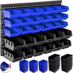 TEMU 32pcs 대형 도구 정리 세트, 스크루 드라이버 및 렌치 보관함, 차고 도구 랙, 스크루, 너트, 볼트, 나일, 비즈 및 소형 하드웨어, 쉽게 설치할 수 있는 차고 정리 및 보관, 아버지의 날 선물, 가정, 차고 및 스튜디오에 적합, 선반, 선반