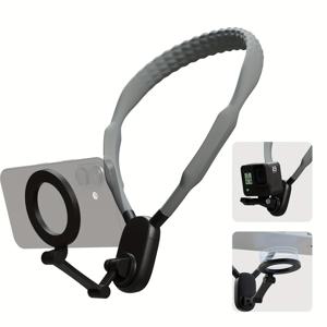 TEMU 360° 멀티앵글 회전 자석 목걸이 홀더, 사이클링, 등산, 낚시, 야외 활동 및 라이브 스트리밍에 적합한 퍼스트-퍼슨 VLOG용 아이폰, 및 DJI 스마트폰 카메라 다기능 스탠드