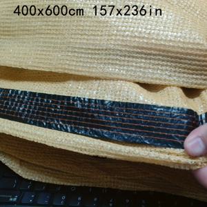 TEMU 1개 PE 통기성 차양망, 90% 자외선 차단, 8인승, 끈으로 묶는 짠 천, 모든 계절 차양 - 노란색, 6x6m