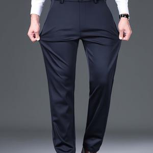 TEMU 남성용 신축성 있는 주름 방지 캐주얼 팬츠 - 부드럽고 편안한 스트레치 폴리에스터, 여름용 통기성 원단, 조절 가능한 벨트 & 지퍼 클로저가 있는 레귤러 핏, 기계 세탁 가능 솔리드 컬러, 다용도 의류, 현대적 스타일, 내구성 있는 구조, 가벼운 바지, 여름 옷장|남자벨트