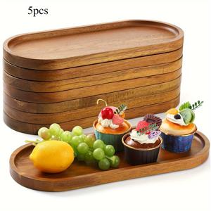 TEMU 뚜껑이 있는 우아한 나무 서빙 트레이 - 치즈, 과일, 과자 등에 이상적 - 피크닉, 파티, 일상적인 사용에 완벽 - 피크닉 필수품|우아한 서빙 트레이|나무 구조, 나무 서빙 플래터