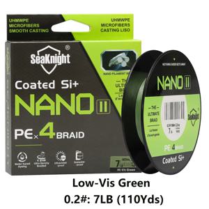 TEMU SeaKnight NANO II 4-Braid 낚시줄, 100m/300m PE, 7/9/12/15LB, 코팅된 Si+로 부드러운 캐스팅, 초미세 섬유 브레이딩, 민물 및 바닷물에 적합, 낚시줄|부드러운 캐스팅 줄|내구성 있는 낚시줄
