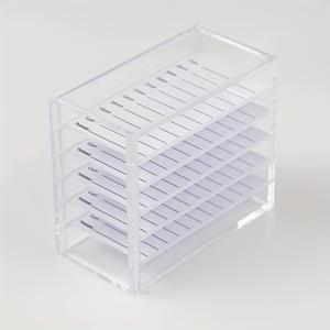 TEMU 5단 아크릴 속눈썹 연장 정리함 - 저자극성 속눈썹 보관함 & 메이크업 도구 디스플레이 스탠드