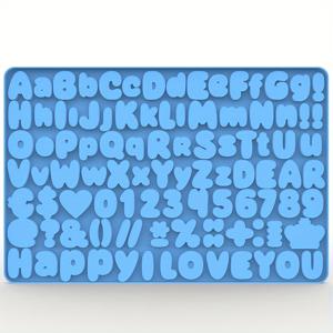 TEMU 1pc 블루 알파벳 & 숫자 실리콘 모양 - 캔디, 초콜릿, 쿠키, 케이크 장식 - DIY 텍스트 & 이미지 케이크 장식, 크리스마스, 할로윈, 부활절, 추수감사절, 데이, 축제 트리트 모양 | 창의적인 케이크 장식 | 내구성 실리콘 모양, 케이크 장식 용품