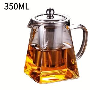 TEMU 1개 350/550/750ml 인퓨저 포함 유리 찻주전자, 내열 두꺼운 차 주방용 이중 사용 가정용 티 세트