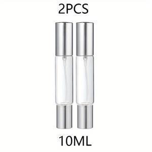 TEMU 2개 10ml 듀얼 사용 퍼퐁 스프레이 병 - 롤러 포함, 투명 유리, 충전 가능 및 휴대용, 여행 및 사무실 필수품에 적합, 에우 드 토일레트 및 스키니어 스프레이 병 포함, 여행 액세서리 | 휴대용 향수 디스펜서 | 충전 가능 스프레이 병|트래블보틀|향수