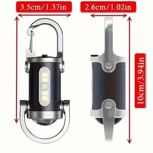 TEMU 2pcs LED 휴대용 키체인 손전등, Type-C 충전 기능이 있는 다기능 방수 조명, 6가지 조명 모드, 캠핑, 낚시, 비상 상황 및 일상 사용을 위한 고강도 미니 키체인 토치, 충전식 리튬 배터리, USB 케이블 포함, 캠핑 장비 | 세련된 손전등 | Typec 충전식 조명|후레쉬
