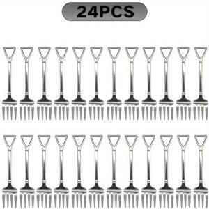 TEMU 16/24 팩 스테인리스 스틸 과일 케이크 디저트 포크, 크리에이티브 칼 붙이, 6.1 인치, 식기 세척기 안전, 가정, 레스토랑, 호텔, 파티, 선물, 커피 바 액세서리, 할로윈, 죽음의 날, 크리스마스
