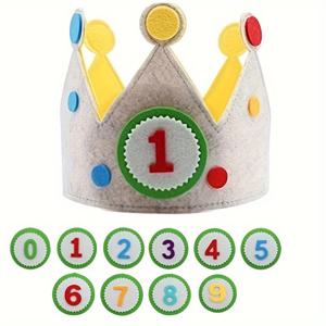 TEMU 생일 파티 장식 편안한 펠트 생일 모자 조절 가능한 축하용 내구성 있는 가벼운 왕관 사진 소품