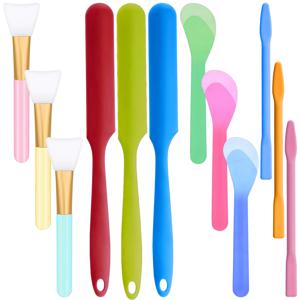 TEMU 12pcs 실리콘 혼합 스틱 세트, 실리콘 에폭시 레진 브러시, 실리콘 혼합 도구, 페인트 실리콘 스파투라, 풍부한 색상 DIY 공예 도구, 실리콘 스티러, 스티러, DIY 공예, 마스크 혼합, 레진 및 에폭시 레진 혼합