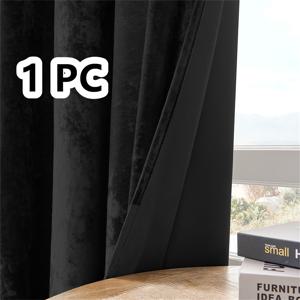 TEMU 1pc 두꺼운 깔린 벨벳 커튼 패널, 손쉬운 관리 개인 정보 보호 창 커튼 세트, 침실, 거실, 기숙사, 사무실, 가정 장식용 창 처리