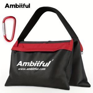 TEMU 사진 및 비디오 촬영용 Ambitful 44x33cm 헤비 듀티 샌드백 - 내구성 있는 폴리에스터, 블랙 레드 악센트, 듀얼 핸들, 안전한 지퍼 클로저 - 조명 스탠드, 붐 암, 삼각대 안정화|모래주머니