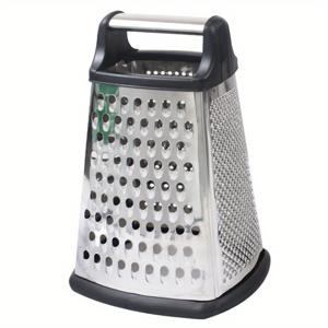 TEMU 1pc 스테인레스 스틸 상자 그레이터, 4면 및 손잡이 - 다용도 치즈, 채소, 생강 및 향신료 그레이터, 주방 효율성, 채소 그레이터 | 인간 중심 디자인 | 내구성 있는 주방 도구, 치즈 그레이터
