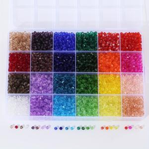 TEMU LKLDM 4800pcs 유리 비즈 정렬 키트, 24 그리드 혼합 색상, DIY 보석 만들기 용품, 팔찌, 목걸이 및 액세서리용 크래프트 비즈