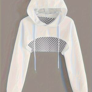 TEMU 여성용 긴팔 후드 캐주얼 숏 스웨트셔츠, 여성용 스포츠웨어 및 의류
