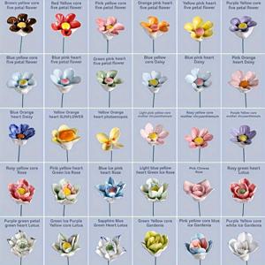TEMU 10개의 무작위 세라믹 꽃, 손으로 만든 꽃, 무작위 불멸의 꽃, 중국 세라믹 DIY 꽃, 발렌타인데이, 크리스마스, 어머니날, 실내 장식 등에 적합